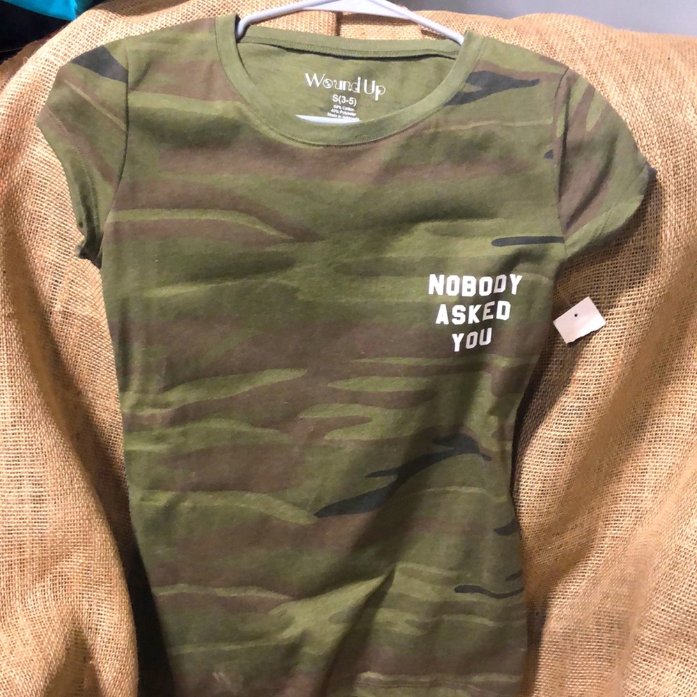 Camo T-shirt “NOBODY ASKED YOU”